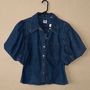 Levi's Blue Denim Button-Down Shirt